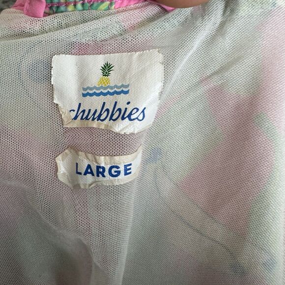 S Chubbies Swim Trunks Mens L Pink 5.5 Inch inseam Banana Peelin Good - Picture 5 of 7